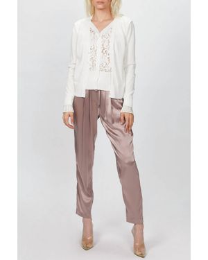 Goen.J Lace Paneled Cardigan - White