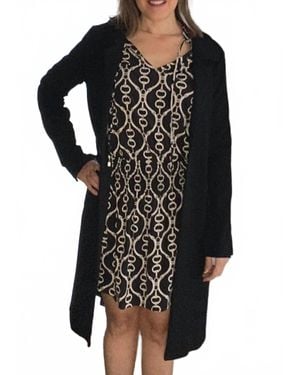 Ariella Long Collared Jacket - Black