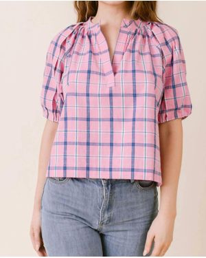 Laroque Henly Plaid Blouse - Pink