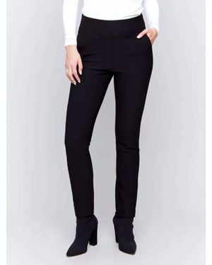 Charlie b Gutsy Crepe Slim Dressy Pant - Blue