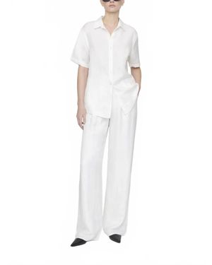 Anine Bing Carrie Trouser Wide Leg Pants - White