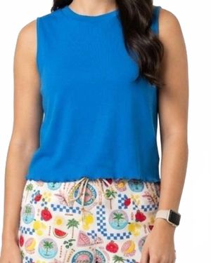 Jess Lea Basic Lettuce Tank - Blue