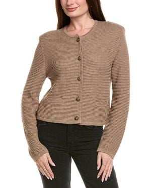 Hannah Rose Textured Crop Cashmere-Blend Jacket - Brown