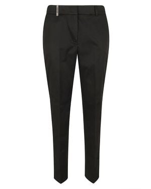 Peserico Ankle-Length Slim-Fit Cigarette Pants With Concealed Pockets - Black