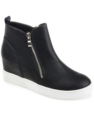 Journee Collection Apos;S Pennelope Medium And Wide Width Wedge Sneakers - Black