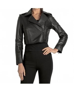 BLANC NOIR Cleo Cropped Moto Jacket - Black