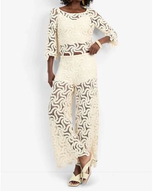 Trina Turk Helen Crochet Lace Top - Natural