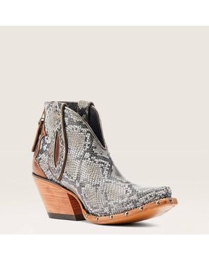 Ariat Greeley Western Leather Snake Bootie - Gray