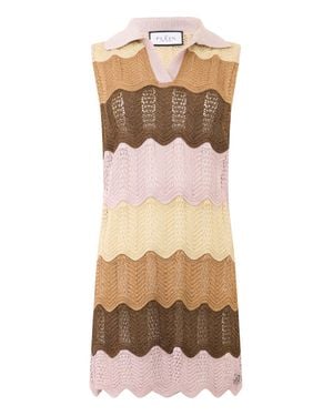 Philipp Plein Polo Neck Mini Dress Color Wave - Natural