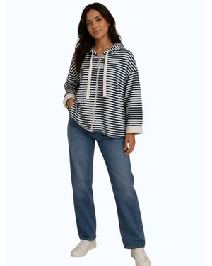 Max Mara Stripe Zip Up Hoodie - Blue