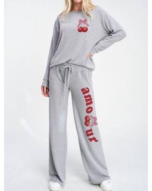 Phil Love Amour Cherry Loungewear Set - White