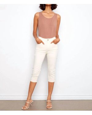 Charlie b Knee High Capri Twill Pants - White