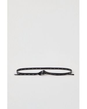 Closed Waist Belt With Rivets - White