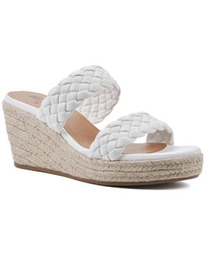 White Mountain Yoyo Woven Made Wedge Sandals - White