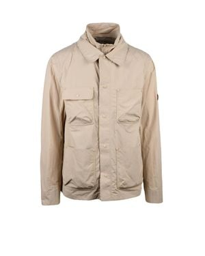 Dekker Ozelot Jacket With Classic Collar And Functional Pockets - Natural