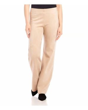 Karen Kane Alina Faux Suede Boot Cut Pants - Natural