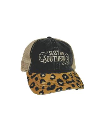 Muddy Carrots Sassy & Southern Mesh Back Hat - Black