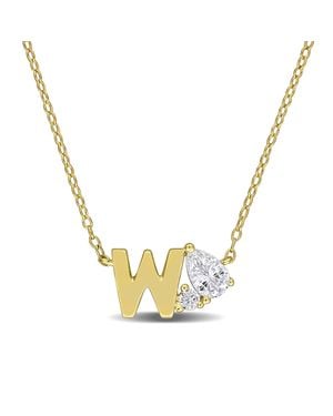 Mimi & Max 3/4Ct Tgw Created Sapphire "Q" Initial Necklace Plated Sterling - Metallic