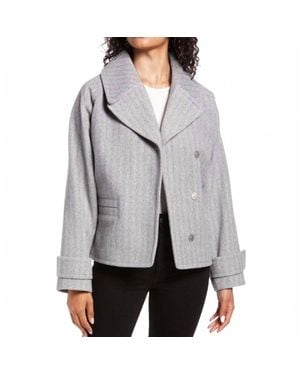 Halogen® Herringbone Peacoat - Gray