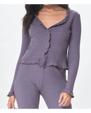 Lamade Sweet Serenade Ruffle Cardigan - Purple