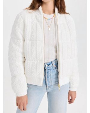 LoveShackFancy Andora Bomber Jacket - White