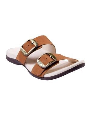 Spenco Vista Sandals Leather Arch Support Nib Slide Hawk1792 - Brown