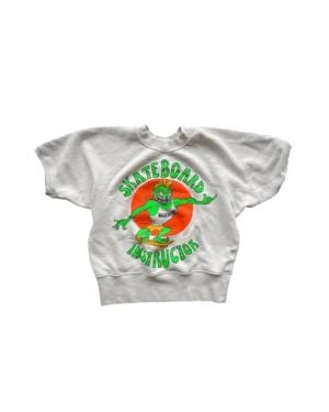 MadeWorn Skateboard Instructor Short Sleeve Sweatshirt - White