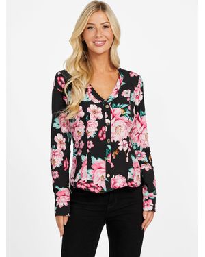Guess Kadie Printed Woven Top - Black