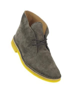 Clarks Desert Chukka Suede Round Toe Ankle Boot Khd2635 - Gray