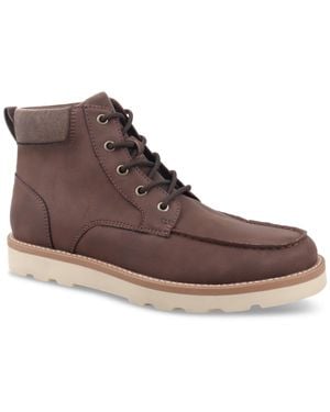 Club Room Clifton Faux Leather Moccasin Toe Chukka Boots - Brown