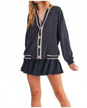 Klesis Knit Cardigan And Skirt Set - Blue