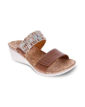 Revere Sorrento Wedge Sandal - Brown