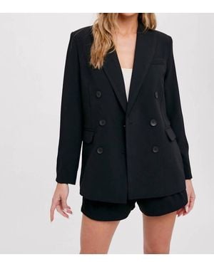 Bluivy Classic Double Breasted Blazer - Black