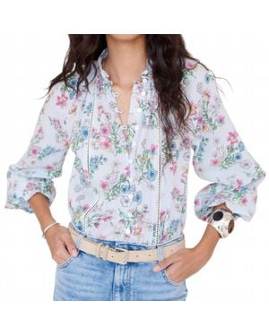 brand: Banjanan Tara Long Sleeve Button Front Shirt - Blue