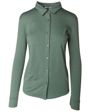 ANONYM APPAREL Ellafor Long Sleeve Button Tee - Green