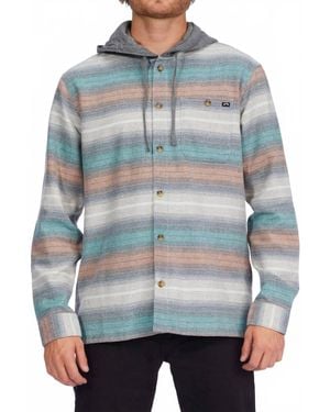 Billabong Baja Hooded Flannel Shirt - Blue
