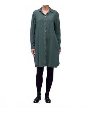 cut-loose Mini Check Shirt Dress - Green