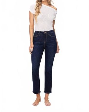 VERVET BY FLYING MONKEY High Rise Ankle Slim Straight Jeans - Blue
