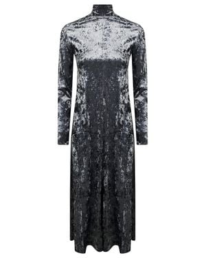 forte_forte Abito Lungo Dolcevita Stretch Velvet - Gray