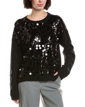 Vince Camuto Multi Paillette Crewneck - Black