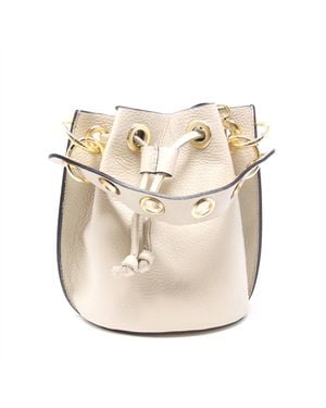 German Fuentes Leather Bucket Bag - Natural