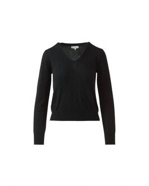 Kinross Cashmere Fine Gauge Crystal Tee - Black
