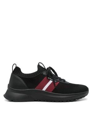 Bally Stripe Accents Leather Sneakers - Black