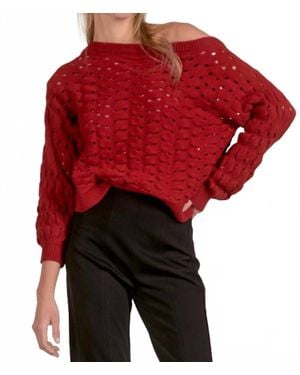 Elan Wide Neck Sweater - Red