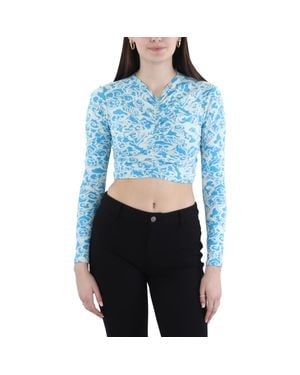 A.L.C. Ruched Manmade Pullover Top - Blue