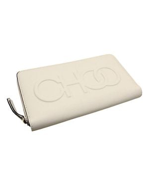 Jimmy Choo Bettina Milk Leather Long Zip-Around Wallet - White