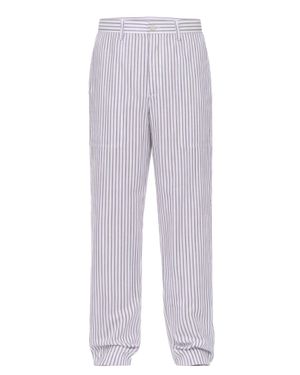 Cellar Door Zac Striped Cotton Pants - Gray