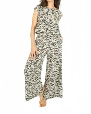 Traffic People Evie Print Trouser - White