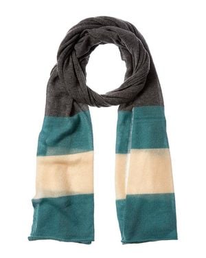 Portolano Striped Lurex Cashmere Wrap - Green