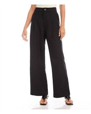 Karen Kane Banks High Waist Pleated Pants - Black